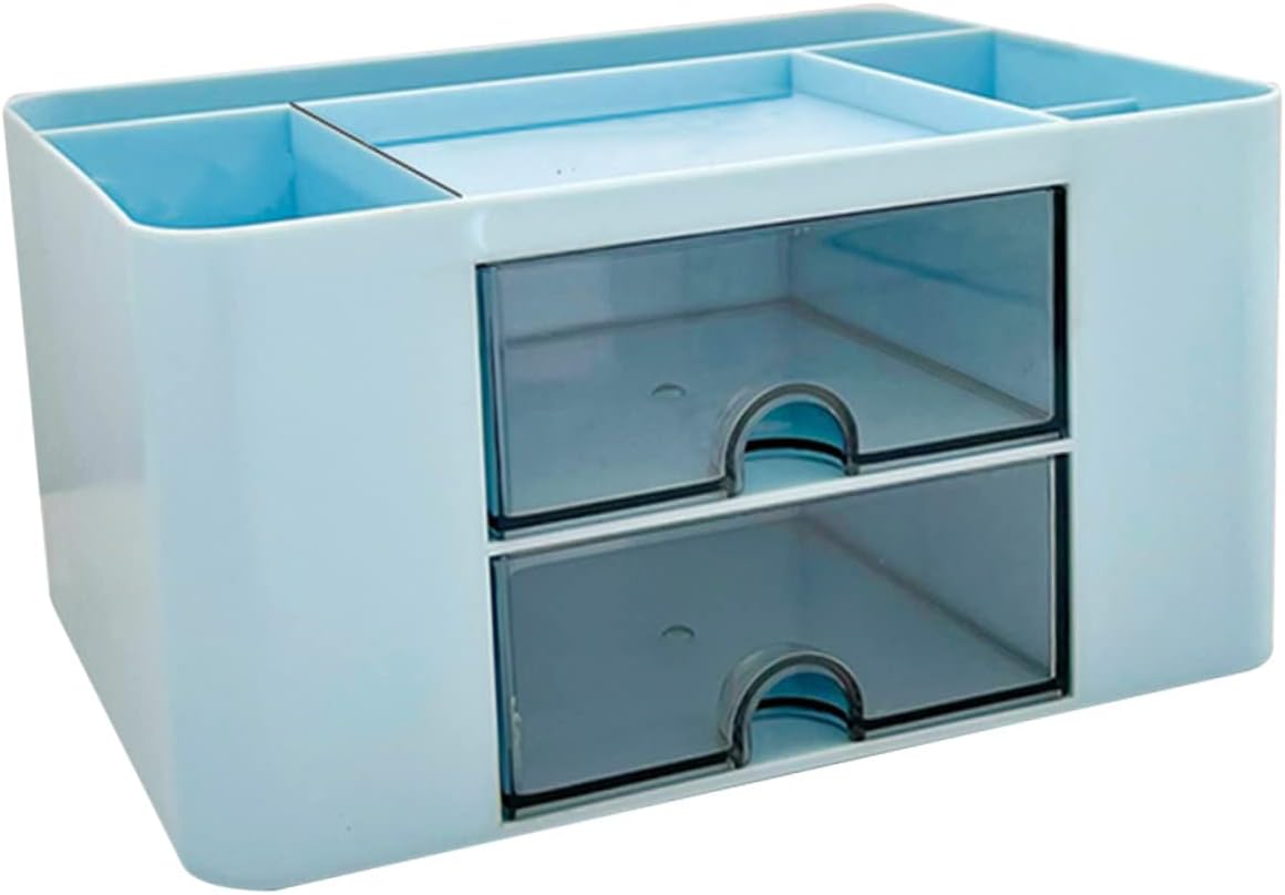 VOSAREA Desktop Organiser Storage Box Lid Office Storage Box Ruler Tape Cutter