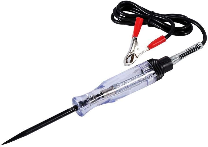 Electrical Circuit Tester Car, Electric Circuit Voltage Tester Led Light Test Probe Pen with Sharp Steel Probe and Long Spring Wire for Car Boat Trailers Motorcycles Voltage Tester 6v 12v 24v