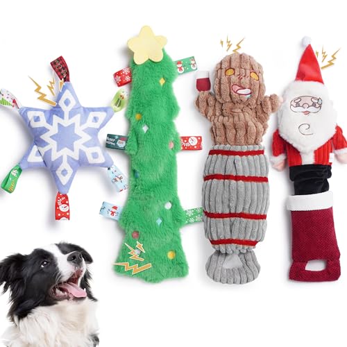 Nocciola 4 Pack Juguetes de Navidad para Perros