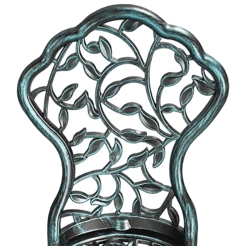 Yaheetech Conjunto de 1 Mesa y 2 Sillas Exterior de Jardín Muebles de Aluminio para Jardín Balcón Terraza Juego de Muebles de 3 Piezas Blanco - imagen 9