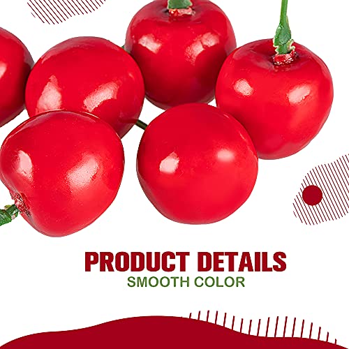 Gootrades Artificial Lifelike Simulation Red Cherries Fake Fruit For Party Decoration (Pack Of 50) #TOP5