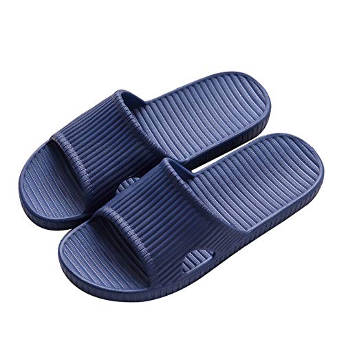 Rojeam Bathroom Slippers Men Women House Shoes Indoor Outdoor Shower Slides Navy Blue 8.5/9 UK