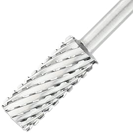 PANA Nail Carbide Cylinder Bit - Two Way Rotate use for Both Left and Right Handed - Fast remove Acrylic or Hard Gel - 3/32 Shank - Manicure, Nail Art, Drill Machine (2X Coarse, Silver)