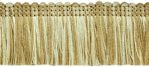 Miniatura 5 de 1 34 pulgadas de largo (1.6 in) de largo, colección Noblesse hermoso ribete de flecos (0175HB), marrón capuchino multicolor #D2A2 (marrón chocolate,