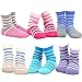 Naartjie Girls Cotton Short Crew Socks Tonal Stripe 6 Pairs Pack, 6-8 Years
