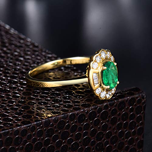Ficha técnica Anillos Compromiso Mujer Anillos Bisuteria Hombre 0.5ct Esmeralda Oro 18K Diamante Anillos Fiesta Viaje Joyas Talla 15 - Fernando Cortés