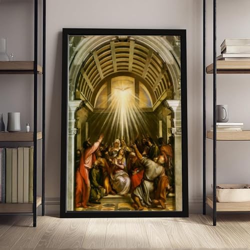 Poster Pentecôte par Titian toile avec cadre à suspendre cadeau idéal