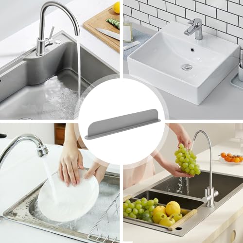 Miniatura 7 de Protector Contra Salpicaduras De Agua Para Cocina, Borde De Fregadero, Protector De Agua De 52 Cm, Extra Largo, De Silicona, Reutilizable Para Lavar Platos, Grifo, Baño Y Fregadero De Cocina