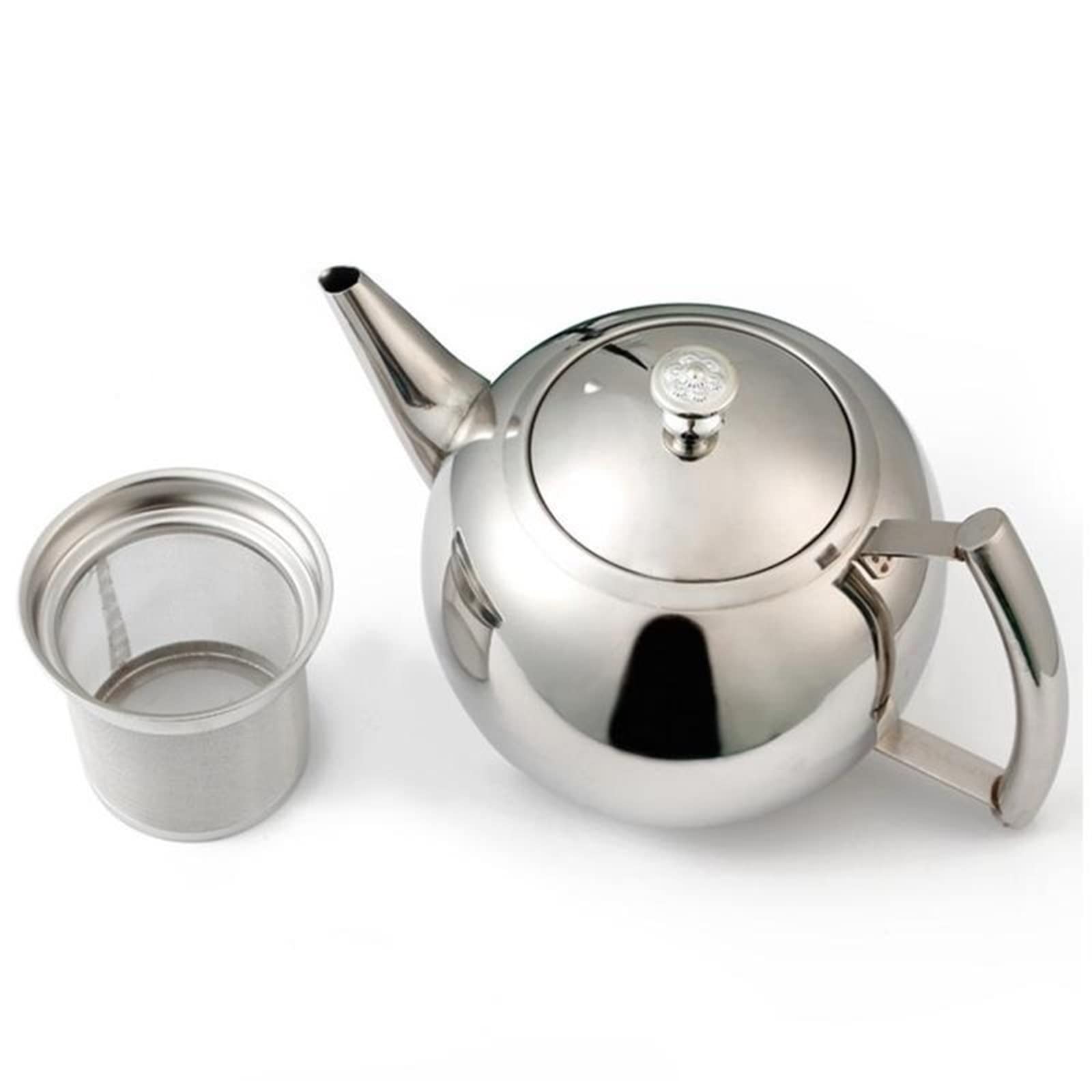 Tea Kettles, Kettle,TeapotWhistling Kettle. Silver Gold Colors Tea Kettle with Infuser Stovetop Teapots Steel Water Kettle Coffee Pot with Hotel Tea Tea Restaurant Pot Kettle (Color : Gold, Size : 1.
