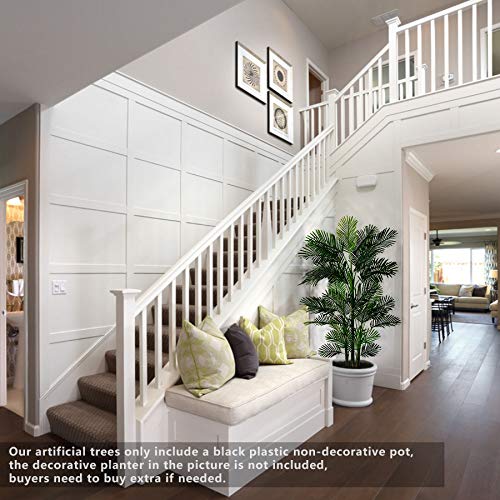 Aveyas 6Ft Artificial Golden Cane Palm Silk Tree In Plastic Nursery Pot, Fake Tropical Plant For Office House Living Room Home Decor ( Indoor / Outdoor ) #TOP7