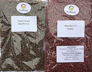 PROREZULT FREEZE DRIED BLOODWORM AND BLOODWORM PELLETS DUAL PACKS FLOATING AND SINKING TROPICAL FISH FOOD FOR AQUARIUM COMMUNITY FISH AND COLDWATER