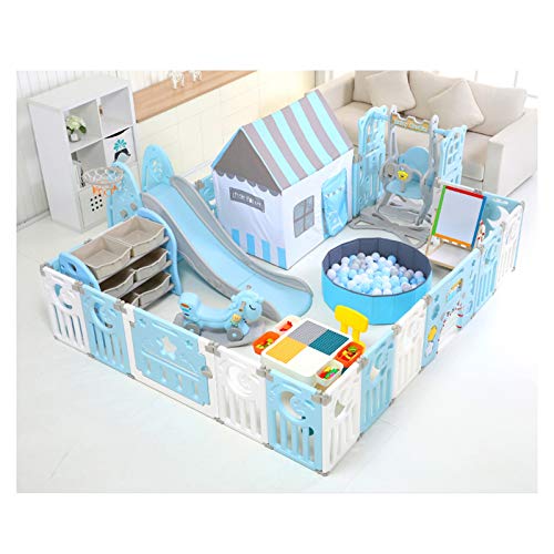 Box Bambini Pieghevole Magic ZC 1.2x1.6m - Recinto Sicuro Con Rete 360&deg; E Materassino | Parco Giochi Interni/Esterni