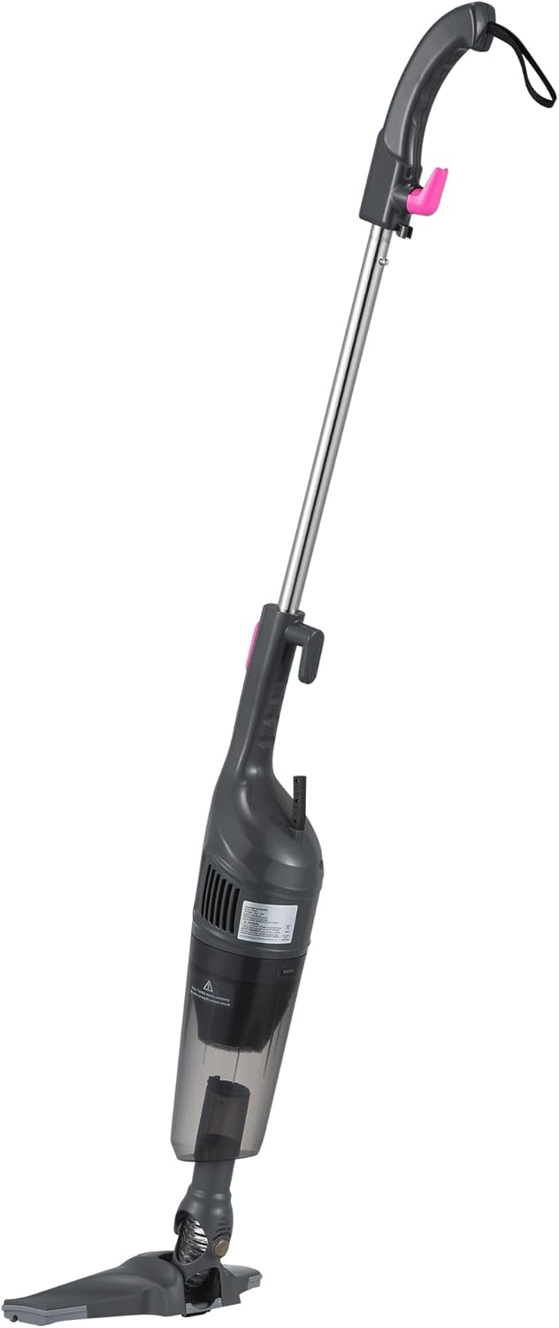 PowerVac 9000 – 2-in-1 Vacuum and Mop Combo, High-Suction Corded Cleaner with Dual Filters and Reusable Mop Pads (Hot Pink)