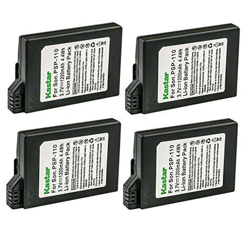 Kastar 4-Pack Battery Replacement for Sony PSP-S110, PSPS110 Battery, Sony PSP 2000, PSP 2001, PSP 2002, PSP 2003, PSP 2004, PSP 2005, PSP 2006, PSP 2007, PSP 2008, PSP 2009, PSP 2010, PSP 3000