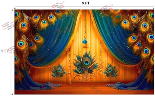 Image of S2S Wedding Traditional Backdrop Cloth for Festivals (PECOCK Wedding 5X8)