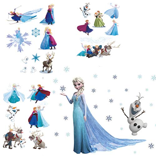 Kibi XXL Frozen Disney Stickers Muraux Reine des Neiges Salon Amovible Stickers Mural Elsa, Chambre Bebe Autocollants Frozen, Stickers Muraux Chambre Enfant Fille Princesse