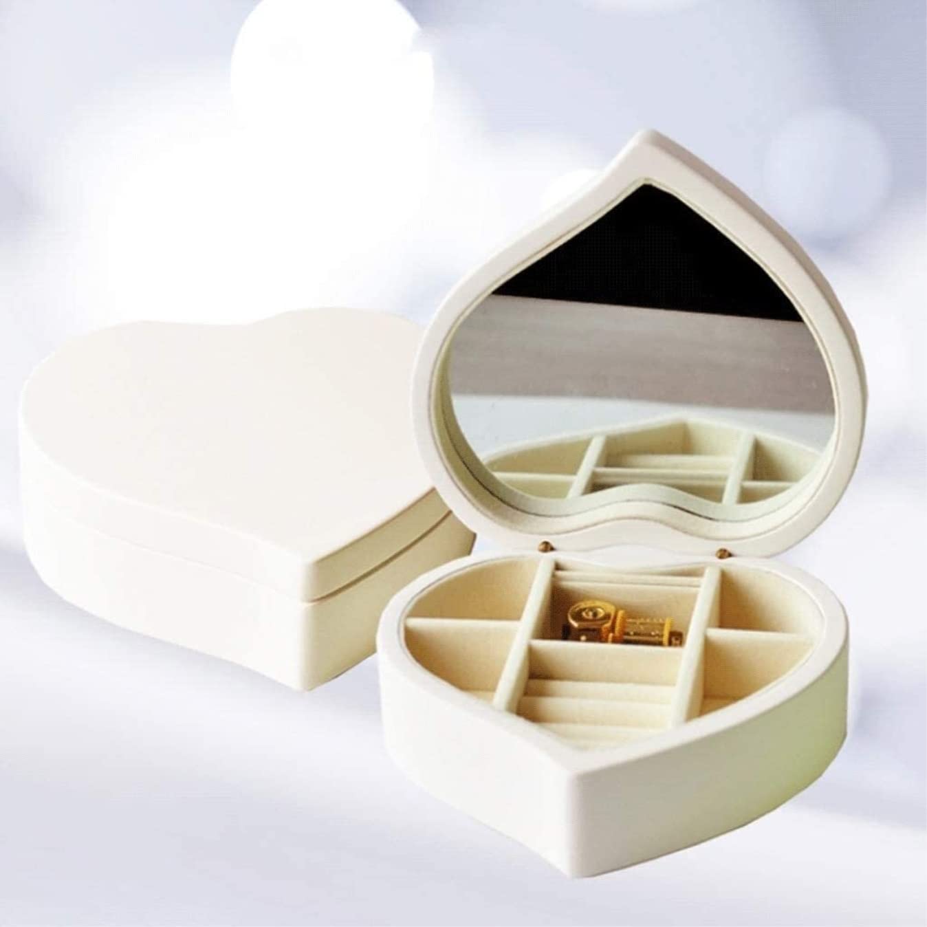 VVABRA Caja de Música Caja de Musica Caja De Música De Madera Fina Caja De Joyería De Música De Cuerda En Forma De Corazón para Cumpleaños De Navidad Caja Musical Cajas Musicales