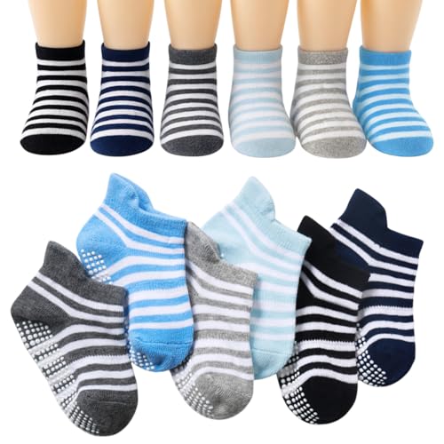 Image of MOMISY Baby Girl Boys children Non Slip Socks Toddlers Infant Warm Cotton Stretch Anti skid Socks-6 Pairs
