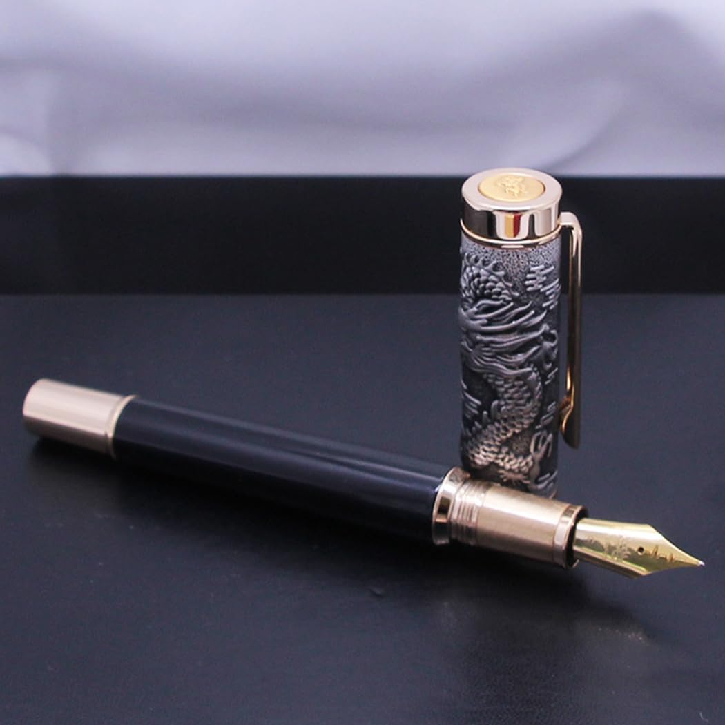 Amazon.co.jp: Ranvi Jinhao Dragon 万年筆 細字 シルバードラゴン