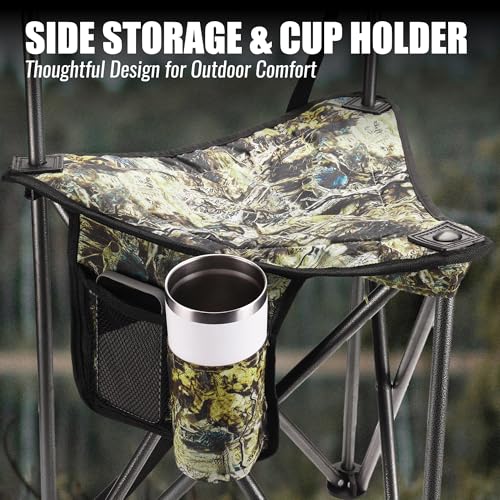 FLISSA Silla de Caza Plegable con Respaldo, Trípode Camo miniatura 5