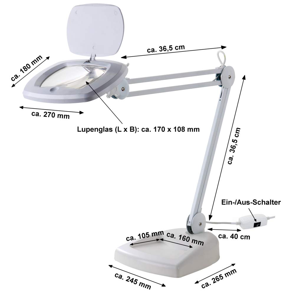 edi-tronic LED Lupenleuchte 3 Dioptrien Kaltlicht Arbeitsleuchte 80 LED´s Lupenlampe Lupe