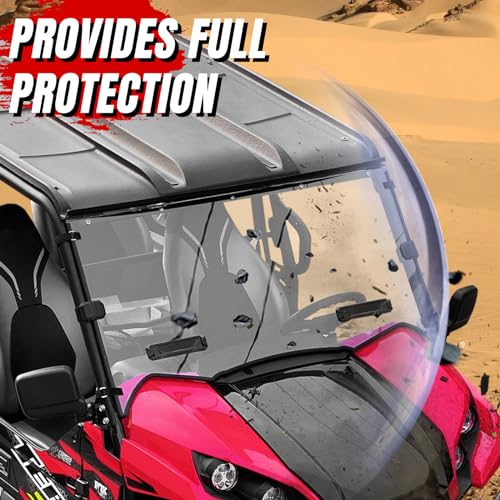 A & UTV PRO Front Full Vented Windshield for Kawasaki Teryx 800 / Teryx4 800 2016-2025, Dustproof Clear Poly Window Adjustable Vents full Windscreen for Kawasaki Teryx Teryx4 Accessories by A & UTV PRO - Image 6
