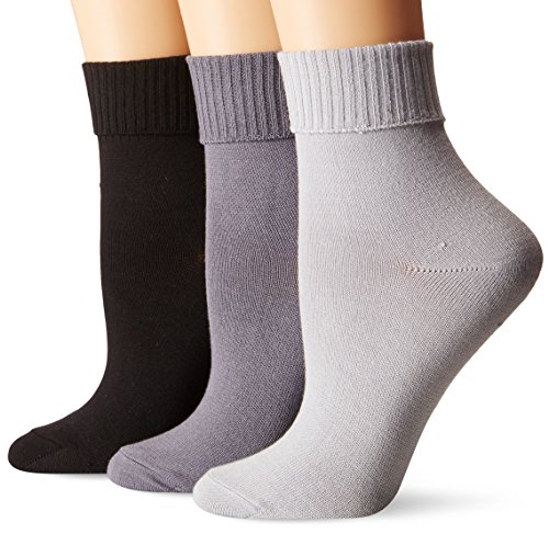Hanes Women's ComfortSoft Cuff (Pack of 3), Assorted, Shoe Size 5-9