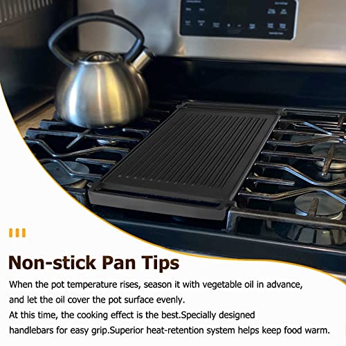 Upgraded Wb31X24998 Wb31X24738 Griddle Replacement Parts For Ge Stove, Heavy Duty Cast Iron Reversible Griddle/Grill Combo Compatible With Ge Stove Griddle（Not Universal）,One Tray-1 Year Warranty #TOP7