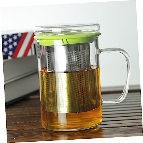 Mug transparent avec infuseur thermique et couvercle ergonomique vert