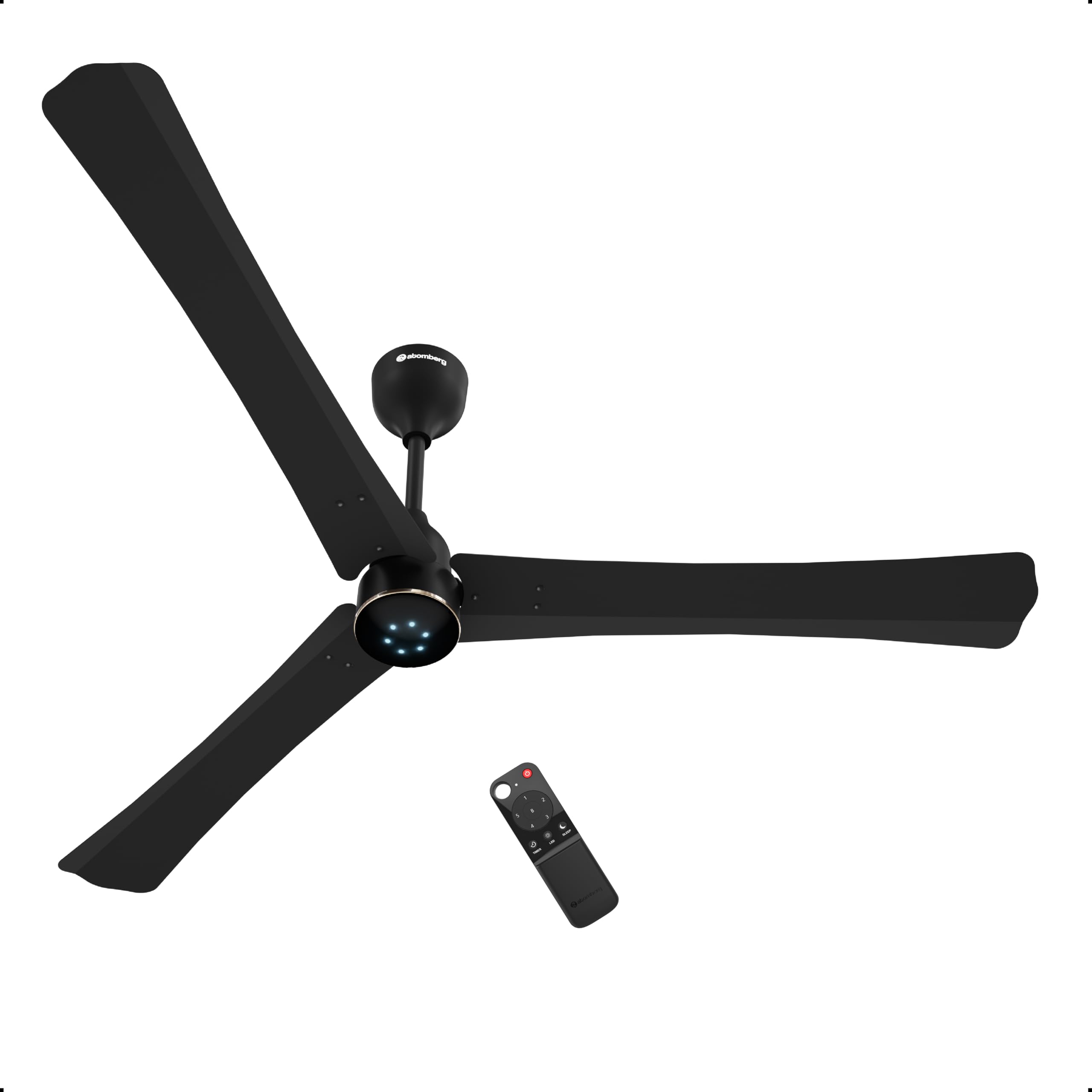 atomberg Renesa Halo Smart 1400mm BLDC Ceiling Fan with IoT & Remote | 5 star | High Air Delivery | Low noise operation | LED Speed Indicator | Sleek Design | 3 Year Warranty - Midnight Black
