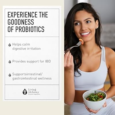 Gut Health Supplements - Your Flora Probiotic Sensitive with Fermented Soybean, Lemon Balm, Peppermint, Prebiotics - Cleanse Detox for Men & Women - Vegan, Non-GMO - Living Alchemy, 60 Pcs