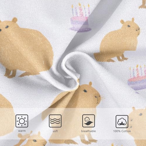 Capybara Birthday Cake Pattern Boys' Underwear 100% Cotton Boys' Briefs Soft Toddler Underwear3