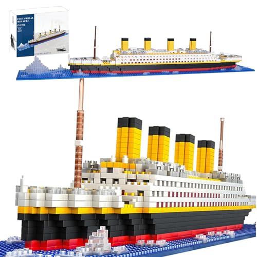 Construcción, Toy ZHEYU Modelo Titanic de Bloques microset, Kit De Construcción 1860+ Piezas, Juguete Educativo,3D Juego de Bloques de construcción, Adecuado Día del...