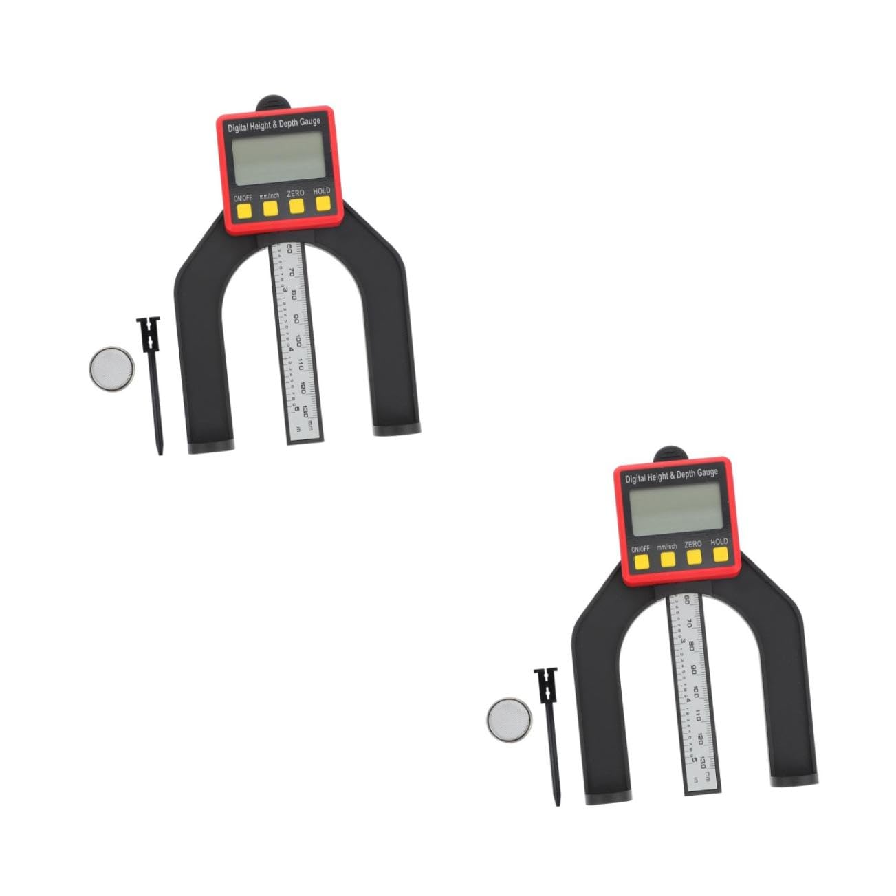 2pezzi Digital Height Gauge Con Display Digitale e Base Magnetica Strumento Di Misura Per Lavori Di Falegnameria Alta Precisione e Facile Lettura