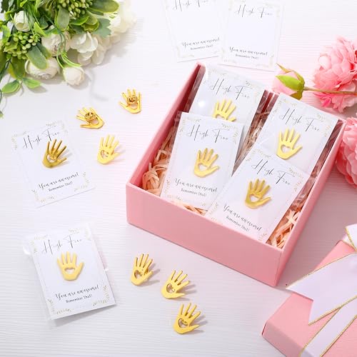 Foilswirl 40 Sets Employee Appreciation Gifts Gold Hand Lapel Pins with Inspirational You are Awesome Appreciation Cards High Fives Motivational Gifts for Volunteer Staff Team Worker Nurse (Heart) by Foilswirl - Used condition - Image 5