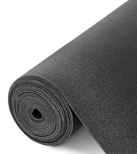 Image of Shelf Liner Kitchen Drawer Liner Cabinet Liners Non-Adhesive Refrigerator Liners with Waterproof Durable Table Place Mat for Cupboard Shelves Pantry Bathroom Drawer Tool Box-Black, 24 x 354 inches