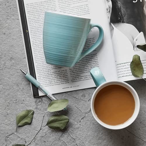 DOWAN Ceramic Coffee Mugs, 17 oz Coffee Cups for Women Men, Coffee Mug Set of 6 for Latte, Hot Tea, Cappuccino, Mocha, Cocoa, Turquoise - Image 6