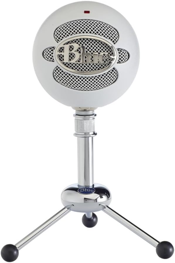 Logitech for Creators Blue Snowball USB Microphone for PC, Mac, Gaming, Recording, Streaming, Podcasting, Condenser Mic with Cardioid and Omnidirectional Pickup Patterns, Stylish Retro Design – White