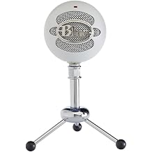 Logitech for Creators Blue Snowball USB Microphone for PC, Mac, Gaming, Recording, Streaming, Podcasting, Condenser Mic with Cardioid and Omnidirectional Pickup Patterns, Stylish Retro Design White