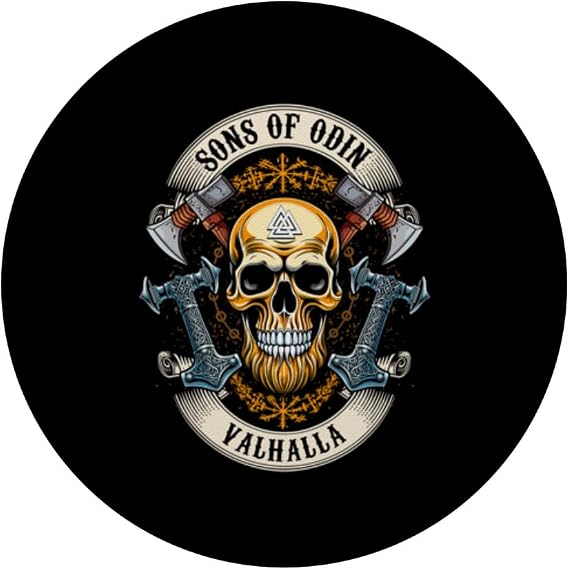 VIKINGS RISE-SONS OF ODIN- Valhalla Vikings Norse V4 PopSockets Standard PopGrip