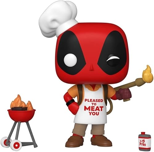 POP Funko Marvel: Deadpool 30th - Backyard Griller Deadpool, Multicolor, Standard