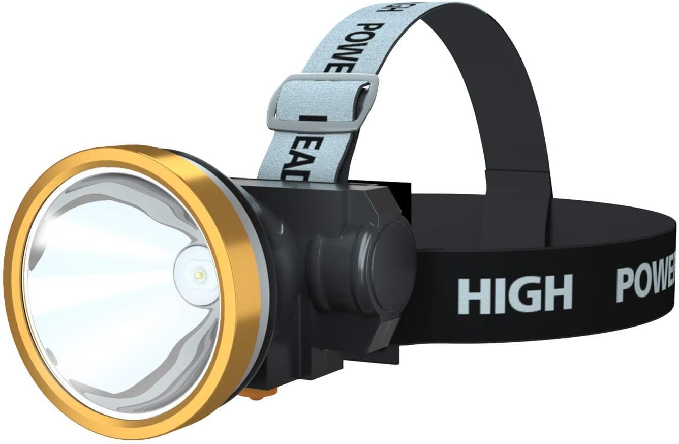 ODEAR - Linterna de cabeza LED súper brillante linterna impermeable con batería integrada para acampar al aire libre pesca senderismo correr paseo