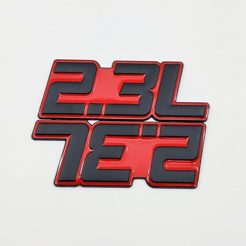 Miniatura 7 de 2 emblemas de metal con logotipo de 2.3 L de alta calidad 3D 2.3 insignias para guardabarros para puerta de automóvil, calcomanía de ala lateral,