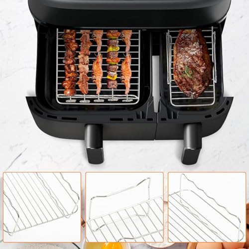 Juego de Accesorios para Freidoras de Aire, Moldes de Silicona Doble Cesta, Parrillas para Hornear, Brocha de Aceite, Piezas para Cocina, Suministros para Cocinar miniatura 6
