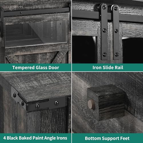 Yitahomebuffetstoragecabinetwithpoweroutlet66farmhousesideboardcabinetwslidingbarndoorsandadjustableshelflargecoffeebarwinecabinetforkitchenlivingroomdarkrusticoak Urban Country Home Decor Yitahome buffet storage cabinet with power outlet 66 farmhouse sideboard cabinet wsliding barn doors and adjustable shelf large coffee bar wine cabinet for kitchen living room dark rustic oak urban country home decor