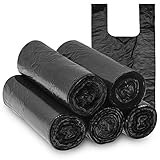 Topgalaxy.Z 5 Rolls/100 Counts 4 Gallon Handle-Tie Small Trash Bag, Little Garbage Bags for Bathroom, Kitchen,Picnic,Office,Bedroom (4 Gallon/5 Roll/ 100pcs/black)