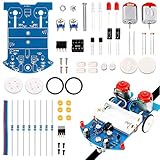 Soldering Practice Kit, Icstation Simple Robot Kit Soldering Project Line Following Tracking Smart Car (Stepper Motor) for Back to School Science STEM Learning