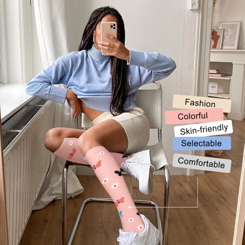 Image of Iseasoo 4 Pairs Compression Socks for Women Circulation-Best Support for Nurses,Running,Athletic,Travel