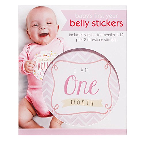 C.R. Gibson First Year Belly Stickers, 20 Milestone and Age Stickers, for Special Moments, Each Sticker Measures 4.5