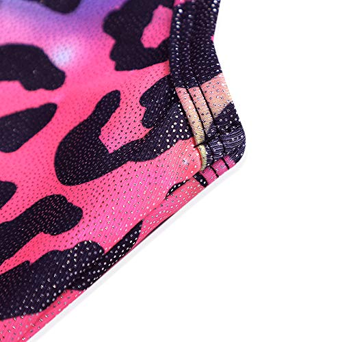 Image of HOZIY Gymnastics Leotards for Girls with Shorts Toddlers Biketards Rainbow Unicorn Dinosaur Mermaid Leopard Flower Galaxy